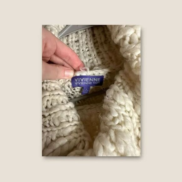 Vivienne Tam Chunky Knit Wool Blend Cowl Neck Sweater Size Small - Picture 4 of 5